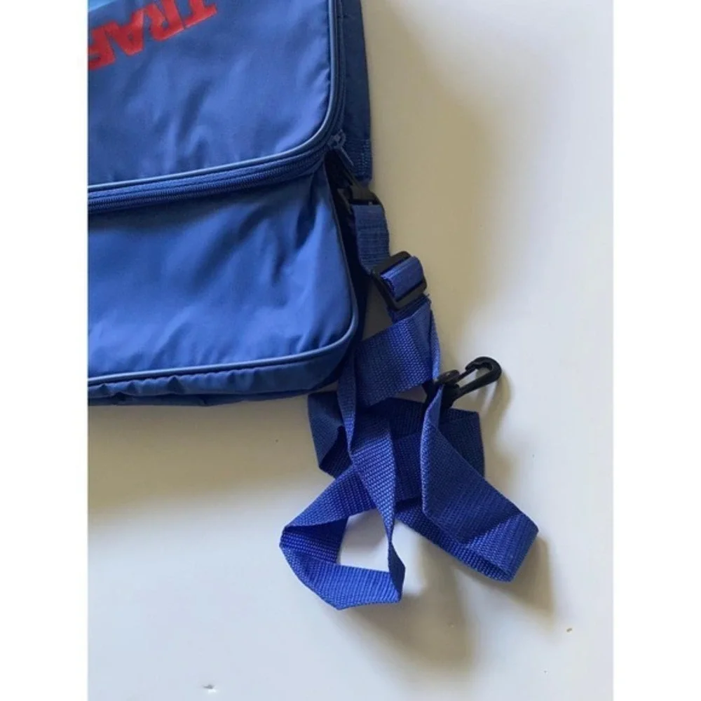 Vtg Trafalgar Tours Europe Nylon Rainbow Messenger Shoulder Bag 80s rainbow Rave